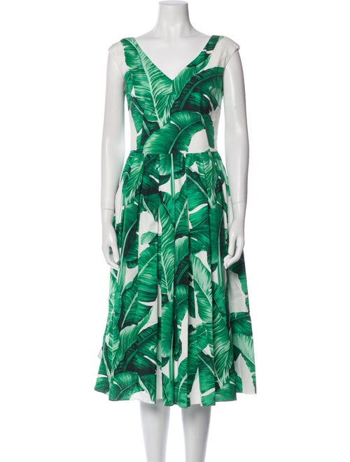 Dolce & Gabbana Floral Print Midi Length Dress