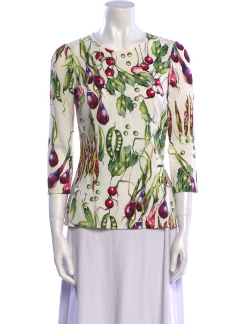 Dolce & Gabbana Printed Scoop Neck Blouse