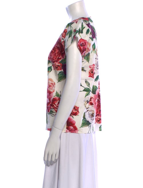 Dolce & Gabbana Floral Print Crew Neck T-Shirt