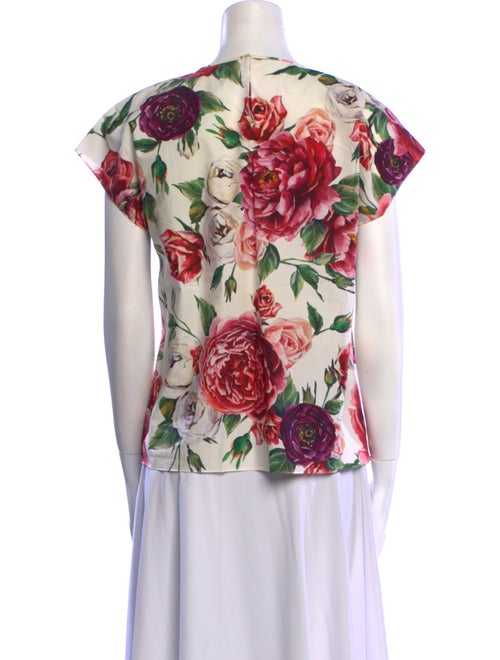 Dolce & Gabbana Floral Print Crew Neck T-Shirt
