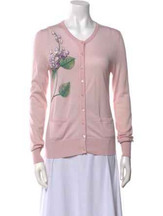 Dolce & Gabbana Cashmere Floral Print Sweater
