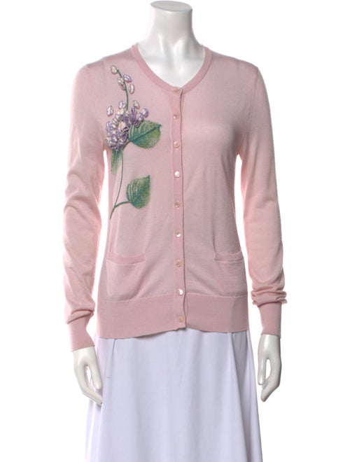 Dolce & Gabbana Cashmere Floral Print Sweater