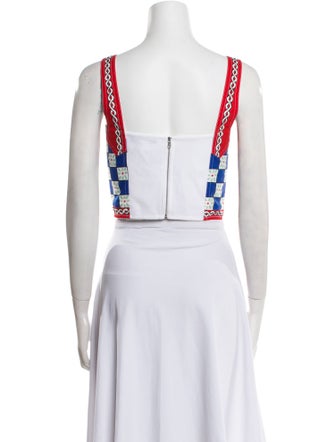 Dolce & Gabbana Printed V-Neck Crop Top