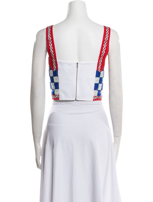 Dolce & Gabbana Printed V-Neck Crop Top