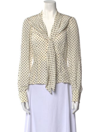 Dolce & Gabbana Silk Polka Dot Print Blouse