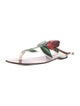 Dolce & Gabbana Leather Floral Print Slingback Sandals