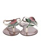 Dolce & Gabbana Leather Floral Print Slingback Sandals