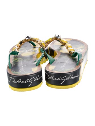 Dolce & Gabbana Patent Leather Printed Sandals
