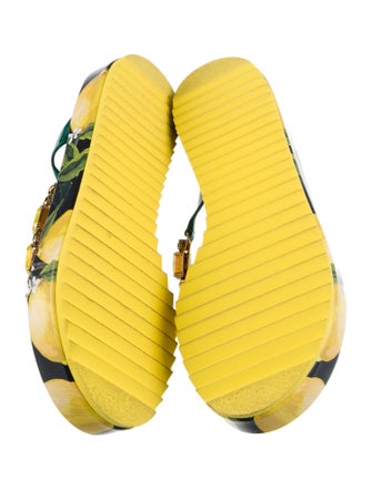 Dolce & Gabbana Patent Leather Printed Sandals