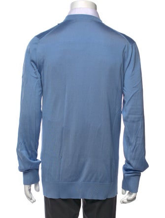 Dolce & Gabbana Enameled Metal Triangle V-Neck Pullover