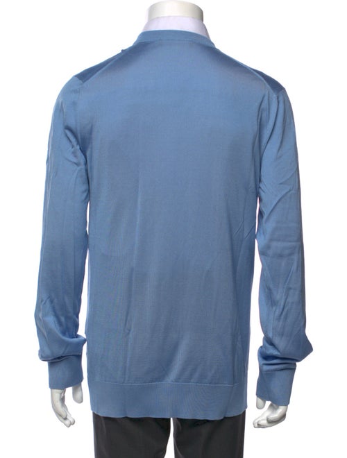 Dolce & Gabbana Enameled Metal Triangle V-Neck Pullover