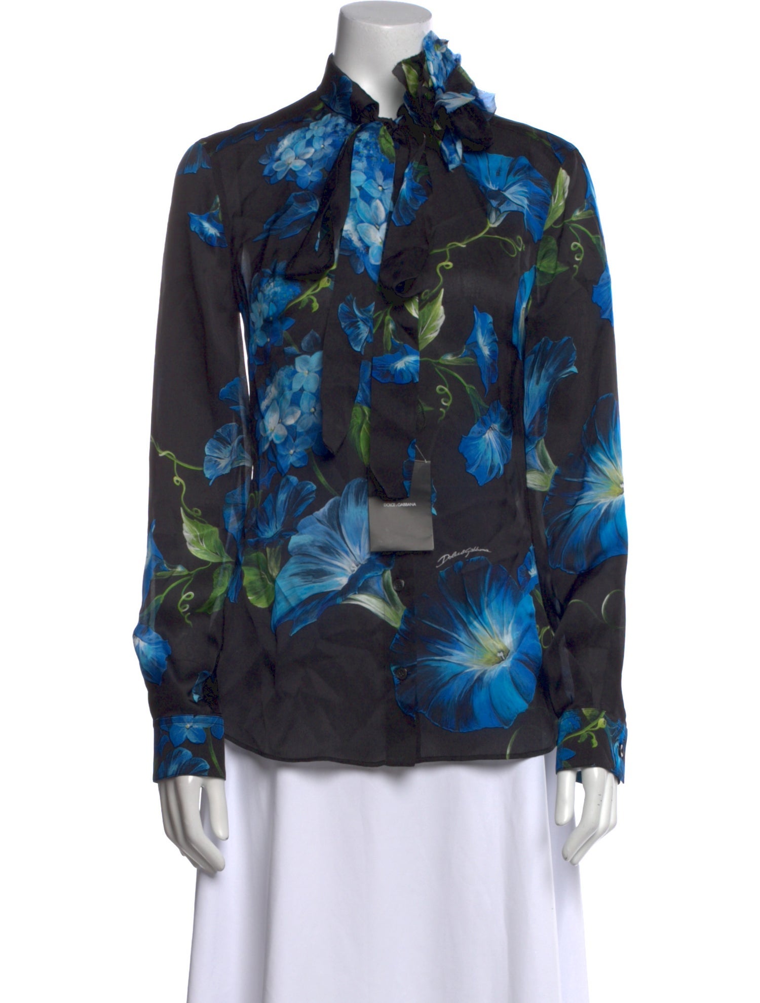 Dolce & Gabbana Silk Floral Print Blouse w/ Tags