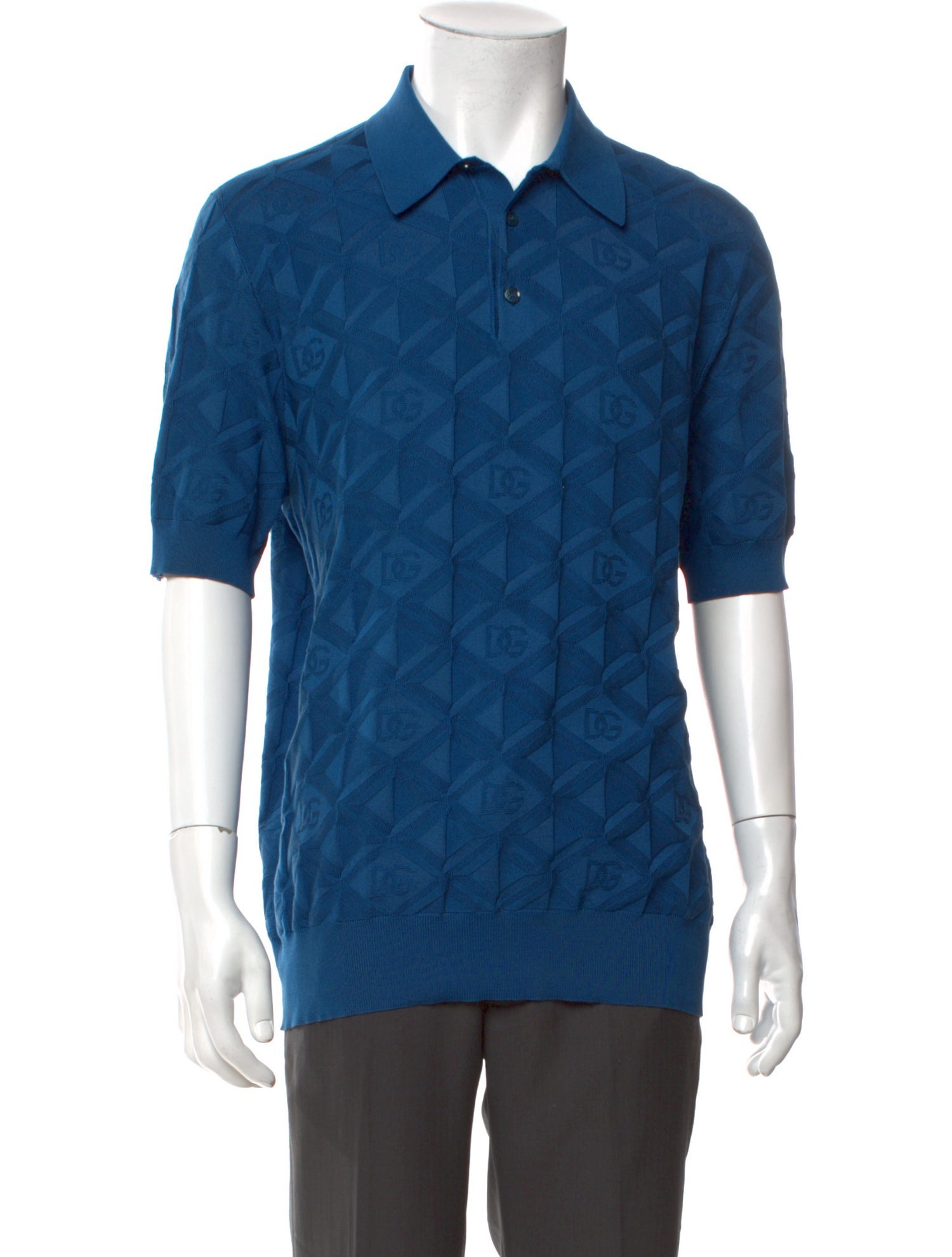 Dolce & Gabbana Silk Plaid Print Polo Shirt