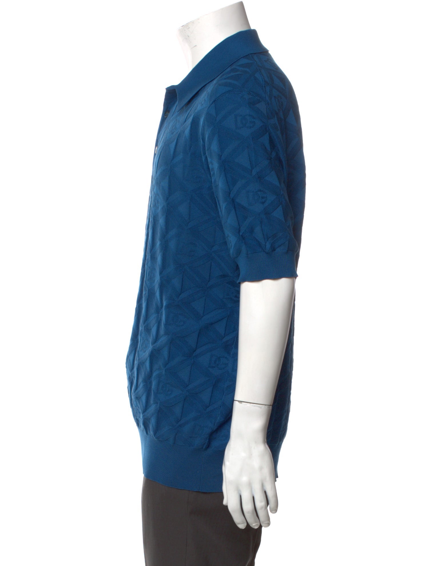 Dolce & Gabbana Silk Plaid Print Polo Shirt