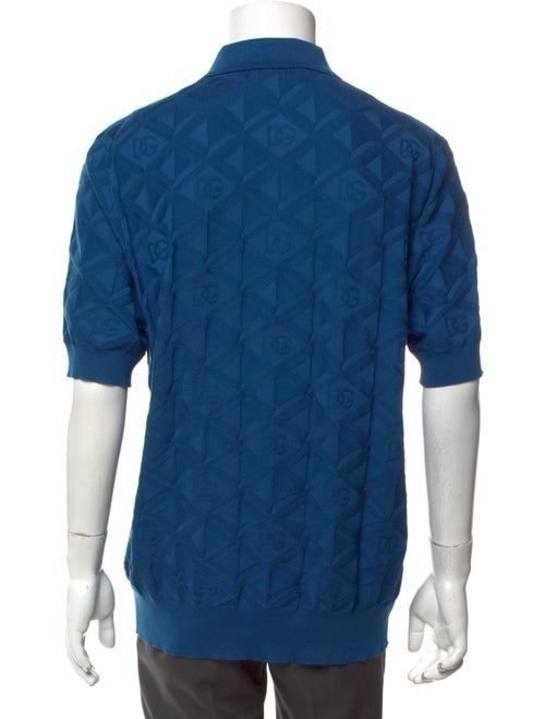 Dolce & Gabbana Silk Plaid Print Polo Shirt