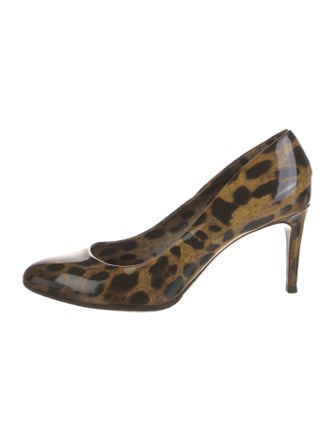 Dolce & Gabbana Patent Leather Animal Print Pumps