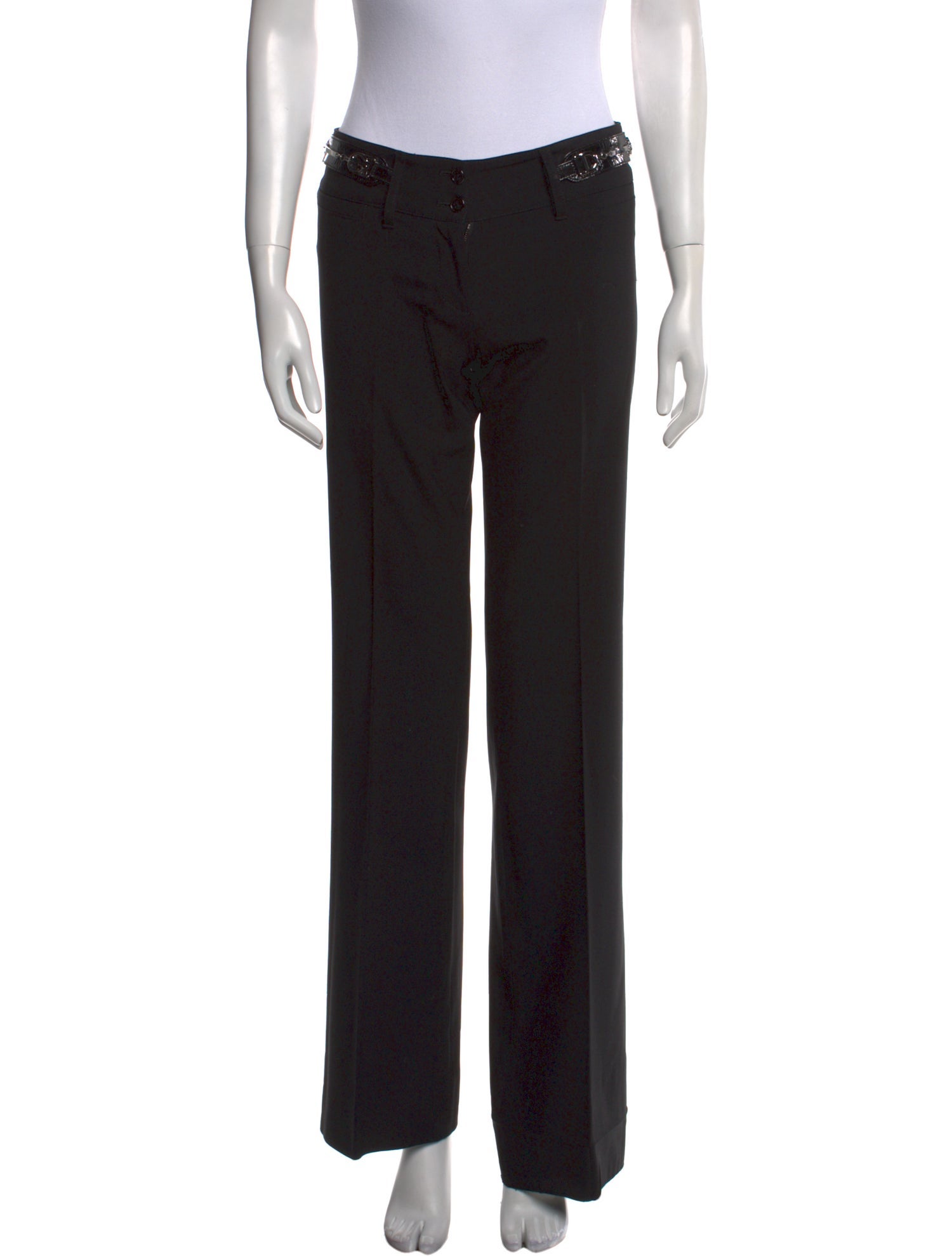 Dolce & Gabbana Virgin Wool Wide Leg Pants