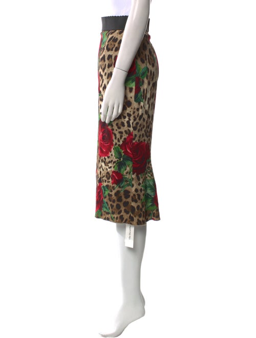 Dolce & Gabbana Floral Print Midi Length Skirt