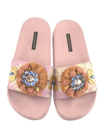 Dolce & Gabbana Rubber Floral Print Slides