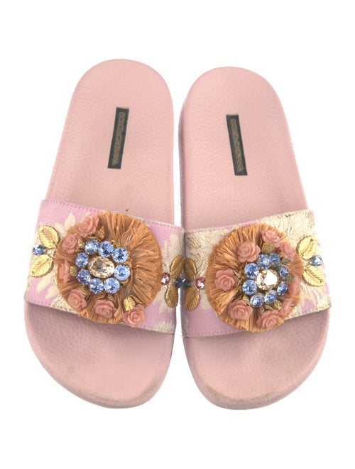 Dolce & Gabbana Rubber Floral Print Slides