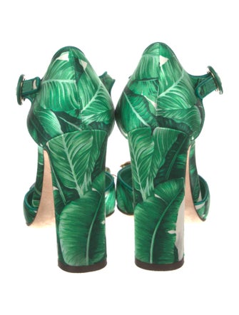 Dolce & Gabbana Satin Floral Print D'Orsay Pumps