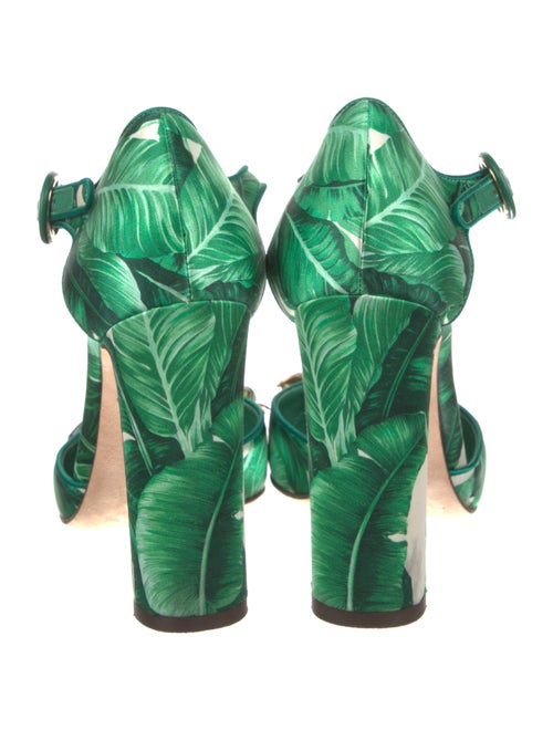 Dolce & Gabbana Satin Floral Print D'Orsay Pumps
