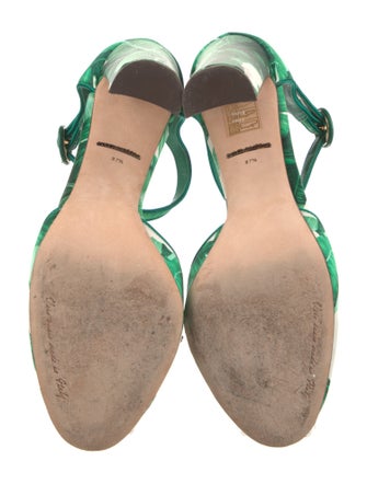 Dolce & Gabbana Satin Floral Print D'Orsay Pumps