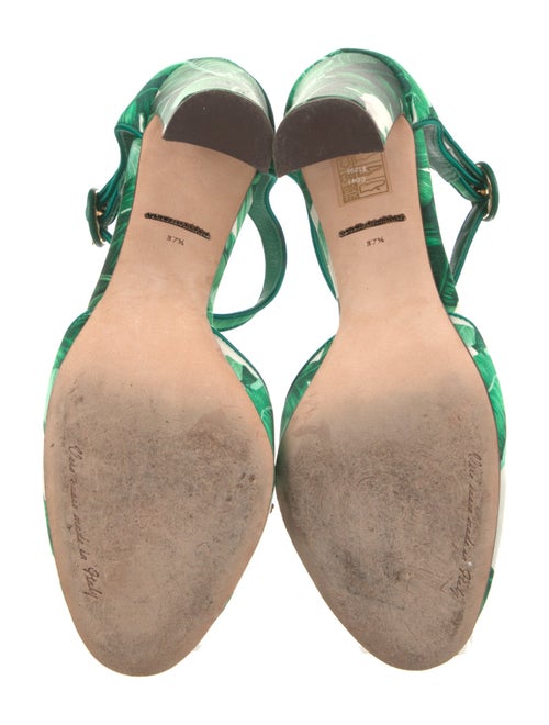 Dolce & Gabbana Satin Floral Print D'Orsay Pumps