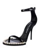 Dolce & Gabbana Faux Pearl Accents Patent Leather Sandals