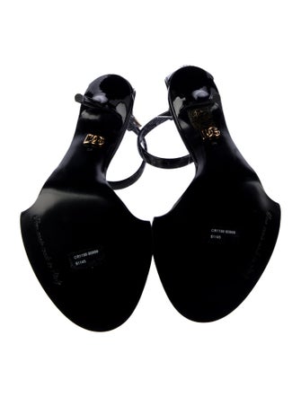 Dolce & Gabbana Faux Pearl Accents Patent Leather Sandals