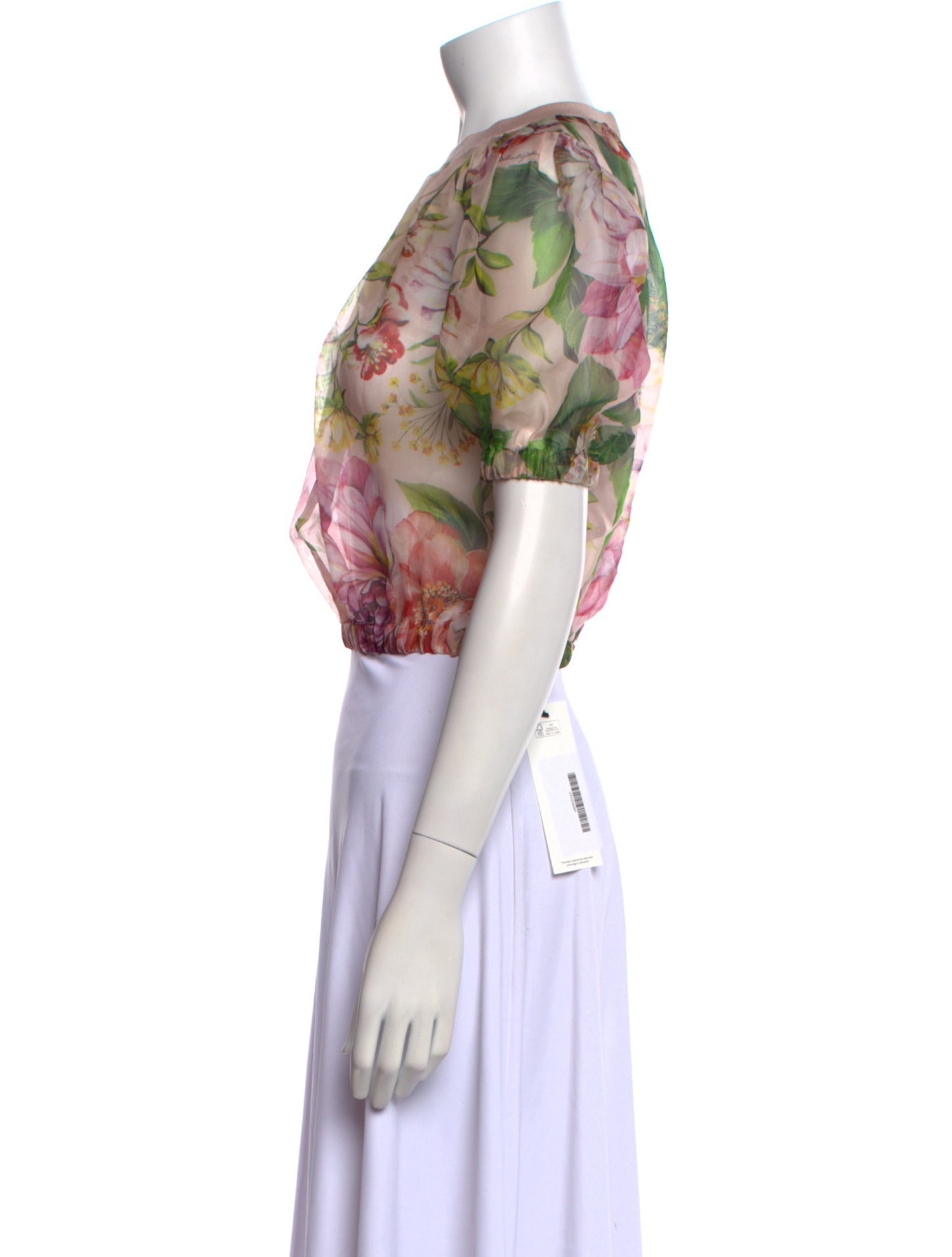 Dolce & Gabbana Silk Floral Print Crop Top