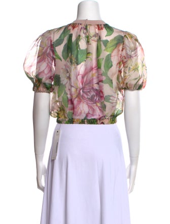 Dolce & Gabbana Silk Floral Print Crop Top