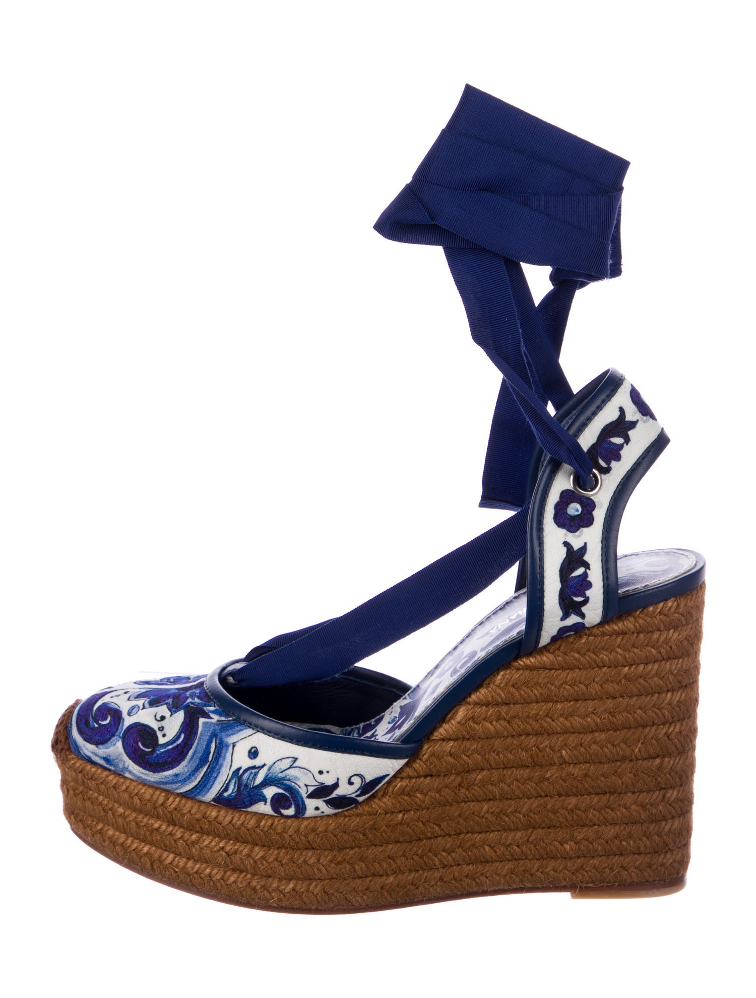 Dolce & Gabbana Printed Leather Trim Embellishment D'Orsay Pumps