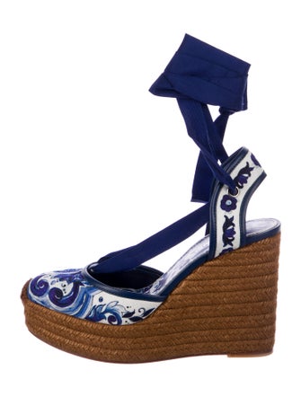 Dolce & Gabbana Printed Leather Trim Embellishment D'Orsay Pumps