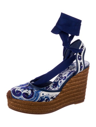 Dolce & Gabbana Printed Leather Trim Embellishment D'Orsay Pumps