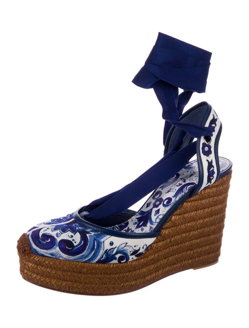 Dolce & Gabbana Printed Leather Trim Embellishment D'Orsay Pumps