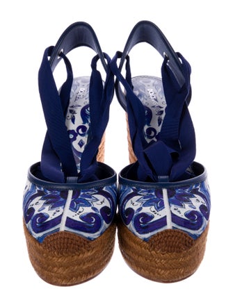 Dolce & Gabbana Printed Leather Trim Embellishment D'Orsay Pumps
