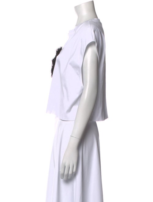 Dolce & Gabbana Graphic Print Crew Neck Crop Top