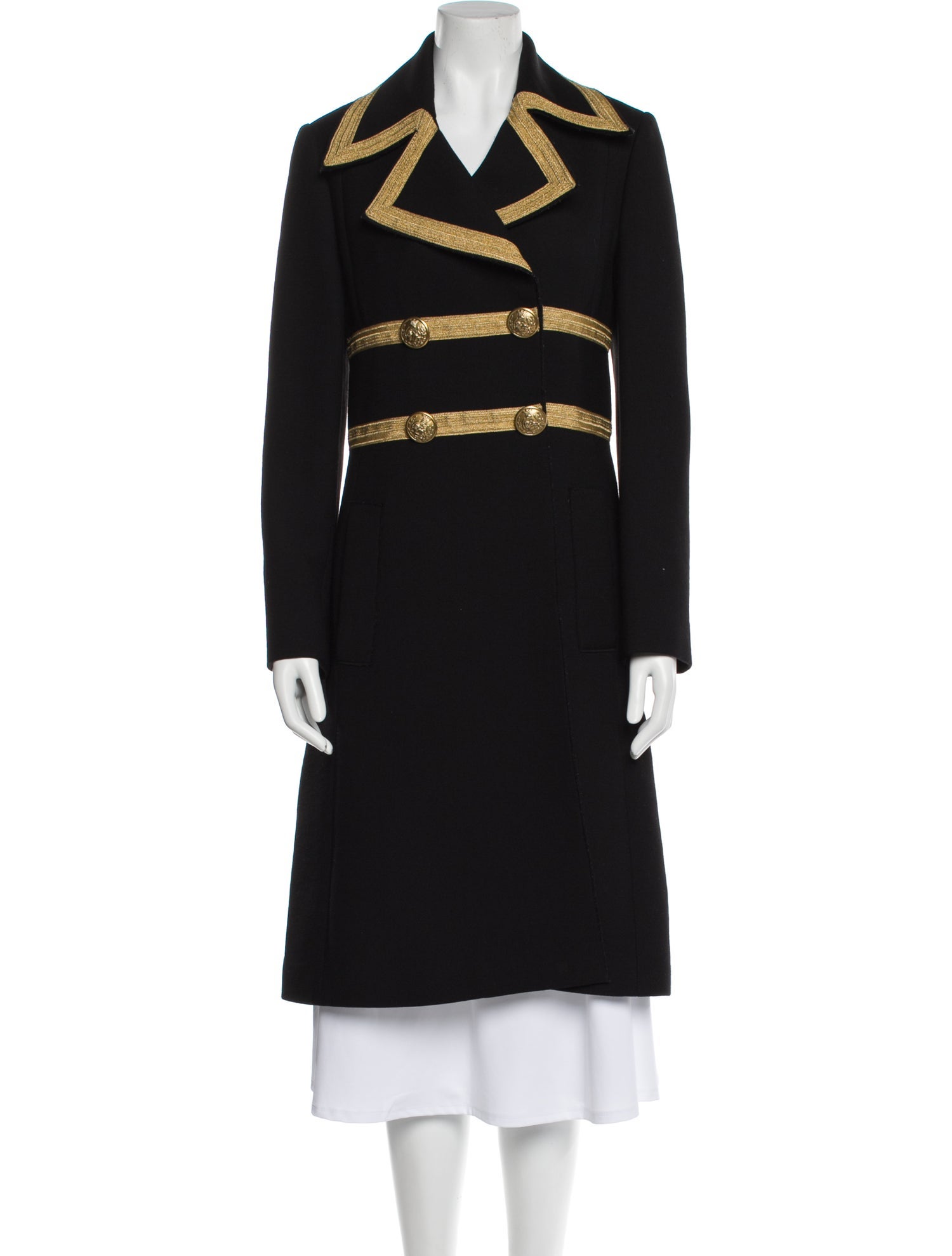 Dolce & Gabbana Virgin Wool Colorblock Pattern Coat