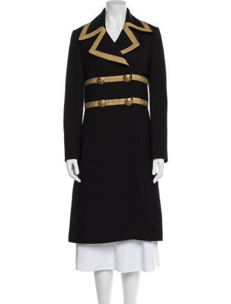 Dolce & Gabbana Virgin Wool Colorblock Pattern Coat
