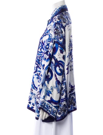 Dolce & Gabbana Silk Printed Button-Up Top