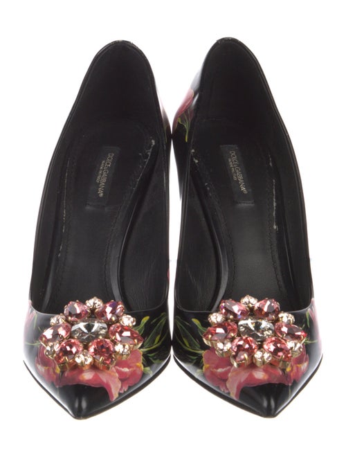 Dolce & Gabbana Leather Floral Print Pumps
