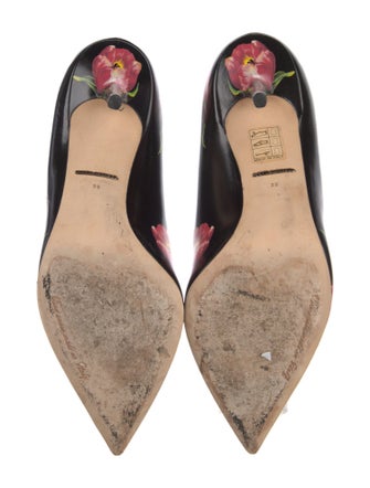 Dolce & Gabbana Leather Floral Print Pumps