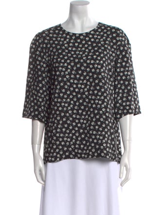 Dolce & Gabbana Printed Crew Neck Blouse