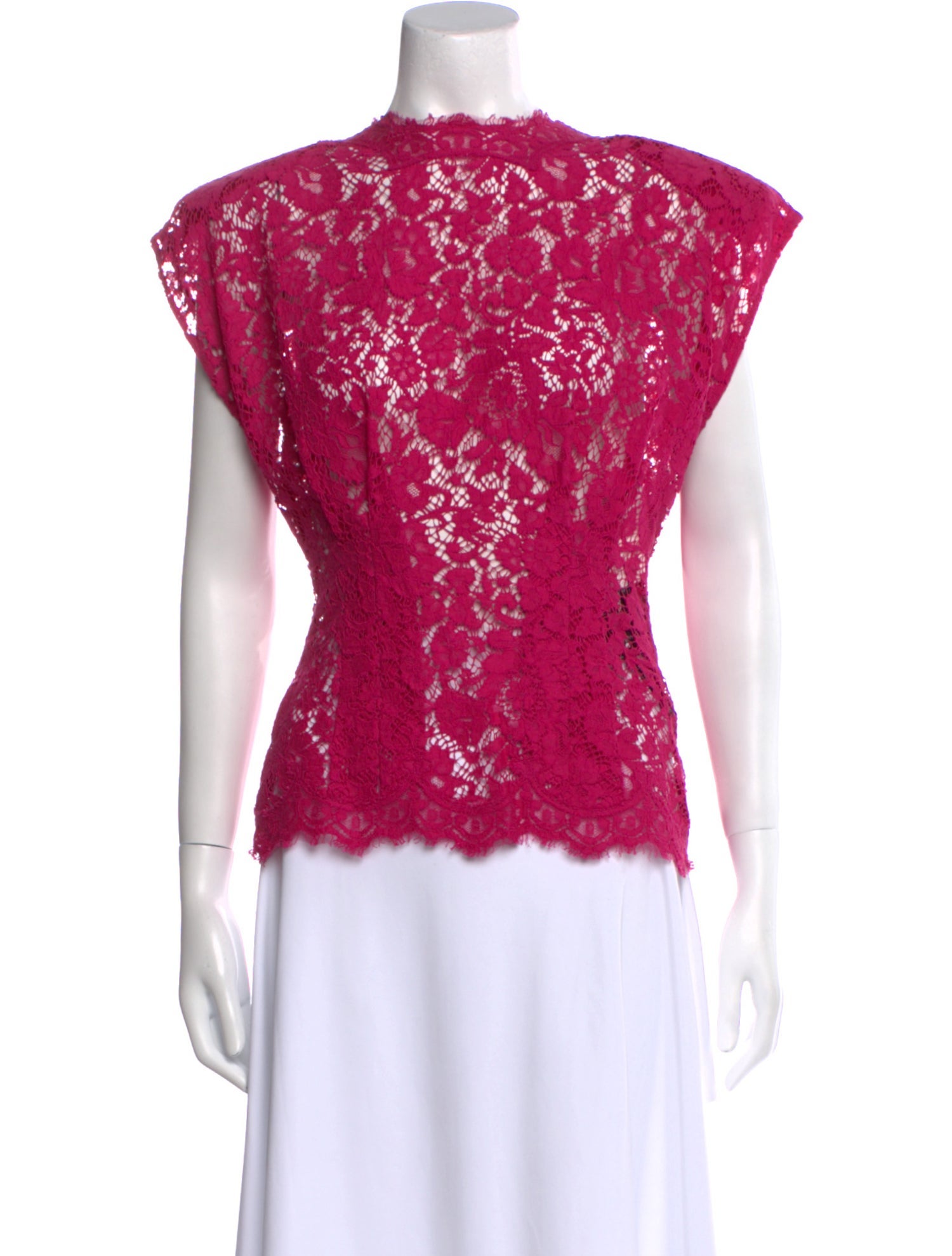 Dolce & Gabbana Lace Pattern Bateau Neckline Blouse