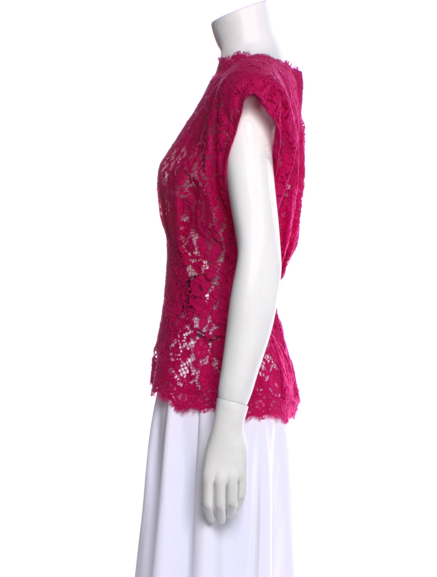 Dolce & Gabbana Lace Pattern Bateau Neckline Blouse