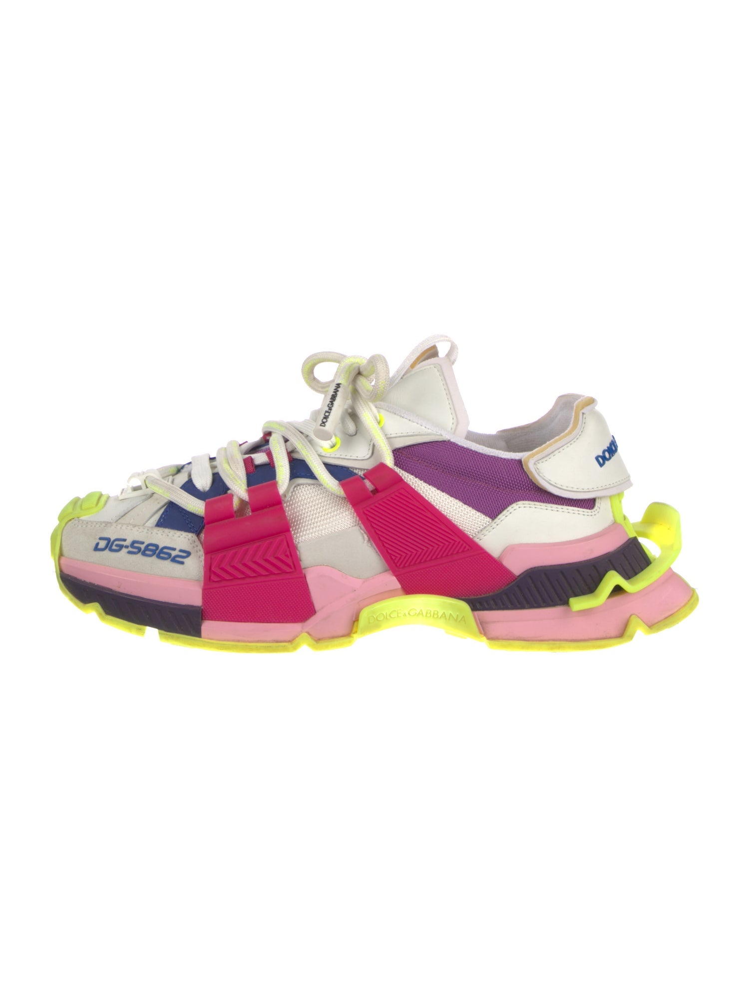 Dolce & Gabbana Canvas Colorblock Pattern Sneakers