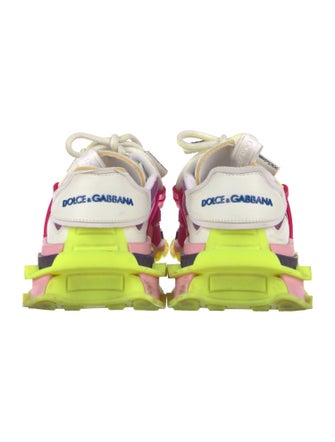 Dolce & Gabbana Canvas Colorblock Pattern Sneakers