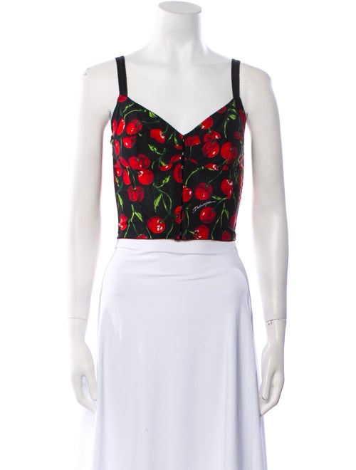 Dolce & Gabbana Nylon Floral Print Crop Top