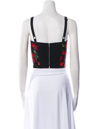 Dolce & Gabbana Nylon Floral Print Crop Top